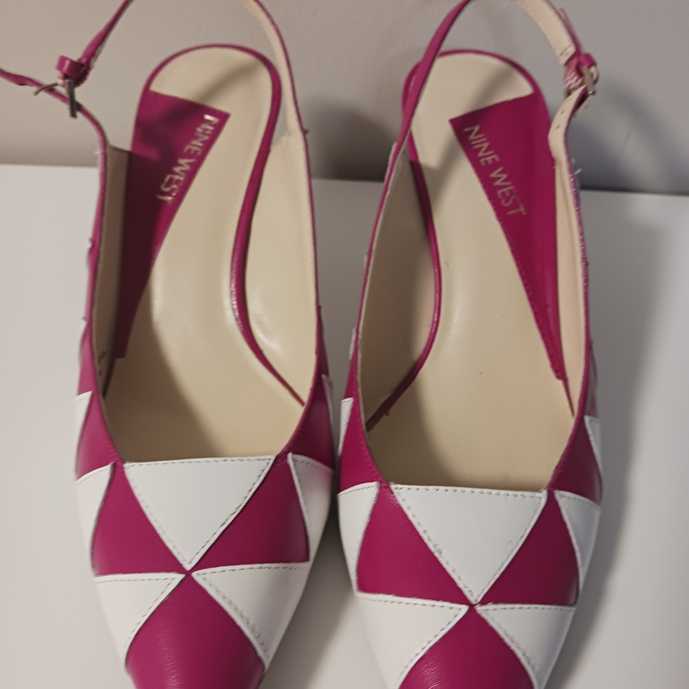 Nine West Pink and White Women's Slingback Shoes